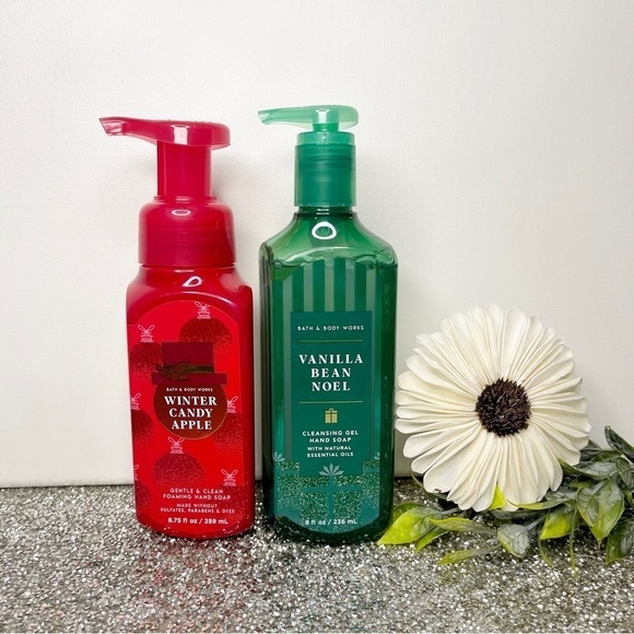 Bath & Body Works Hand Soap Vanilla Bean Noel Winter Candy Apple Christmas Nwt - Picture 1 of 4